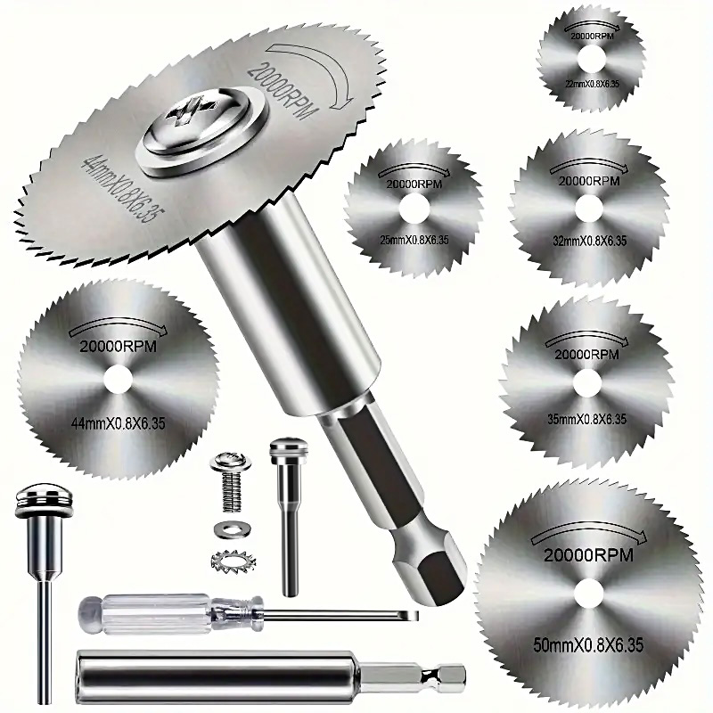 Cordless Rotary Tool Kit Accessories - ハイスピードスチール鋸刃 10 個、1/4 インチ六角シャンク、グラインダーにユニバーサルフィット、金属/木材/プラスチック切断ディスク、耐久性のあるロータリー T