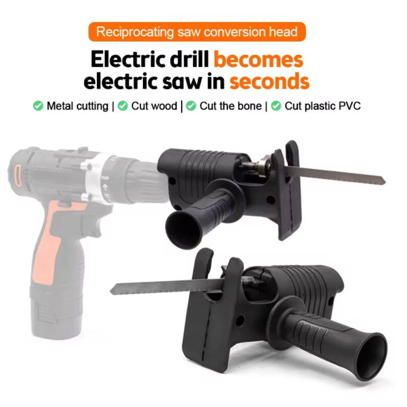 携帯用電動ドリル改造ツールアタッチメント、木材・金属切断用3 - Reciprocating Saw Attachment Drill のレビューと価格