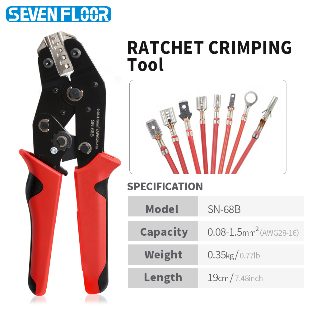 ラチェット圧着ペンチ SN-68B 0.08-1.5mm²( - Automatic Wire Stripper Cutter のレビューと価格