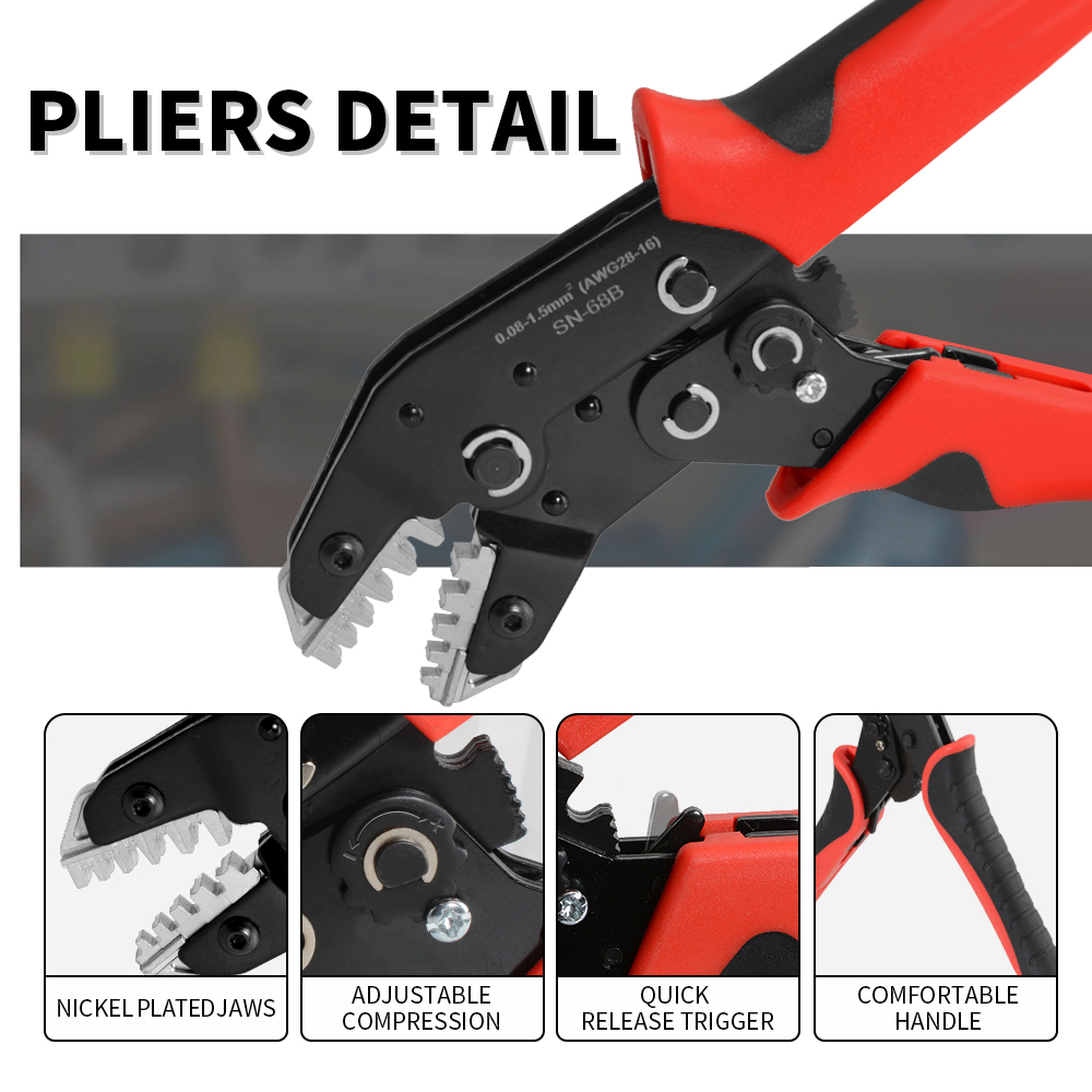 ラチェット圧着ペンチ SN-68B 0.08-1.5mm²( - Automatic Wire Stripper Cutter のレビューと価格