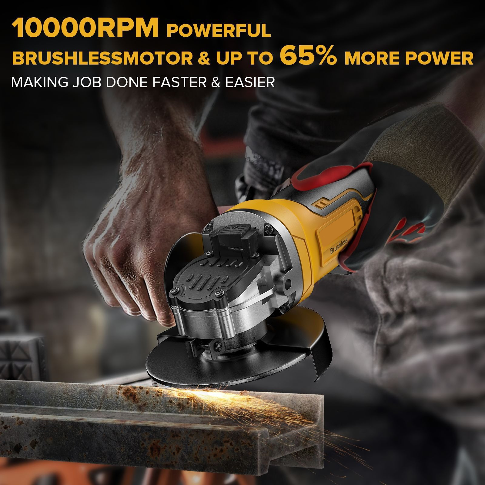 ブラシレスアングルグラインダー,4ギア,125mm,コードレ - Brushless Angle Grinder Battery Powered のレビューと価格