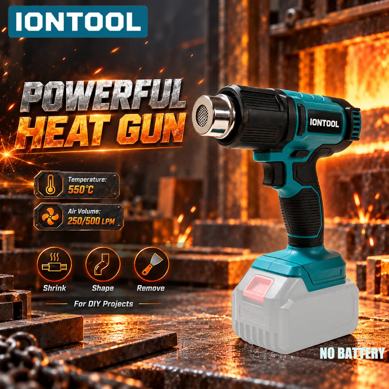 IONTOOL コードレスヒートガン 550 ℃   収縮チ - Cordless Heat Gun For Shrink Tubing のレビューと価格
