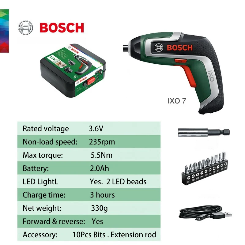 ボッシュ IXO7 多機能電動工具 コードレスドライバーセッ - Electric Screwdriver Rechargeable Usb のレビューと価格