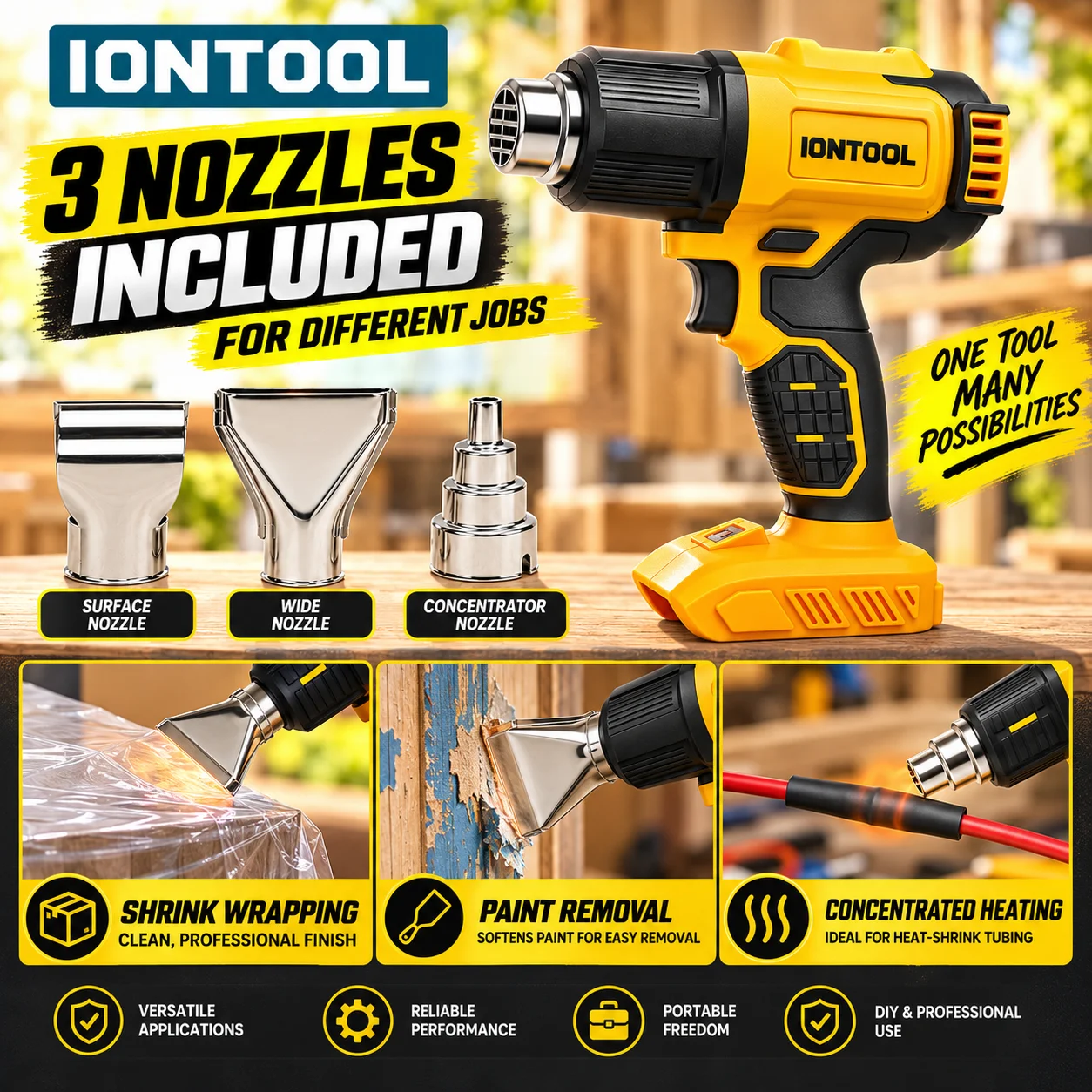 IONTOOL 550 ℃   コードレスヒートガン：熱収縮 - Cordless Heat Gun For Shrink Tubing のレビューと価格