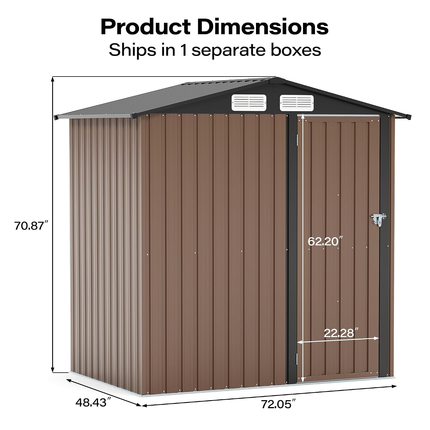 屋外用収納小屋 6x4フィート、防水加工、金属製、工具や自転 - Garden Tools のレビューと価格
