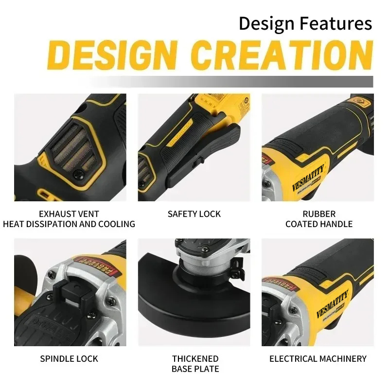 Vesmatity DCG406 ブラシレスアングルグライン - Brushless Angle Grinder Battery Powered のレビューと価格