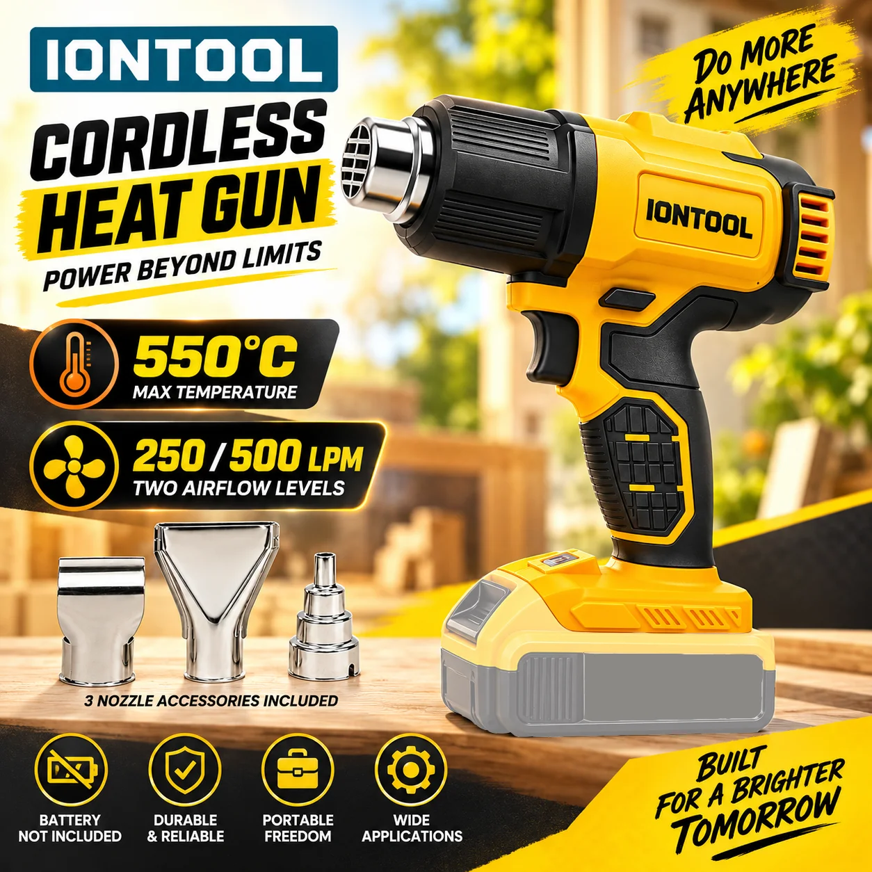 IONTOOL イエロー 550 ℃   急速加熱、コンパク - Cordless Heat Gun For Shrink Tubing のレビューと価格